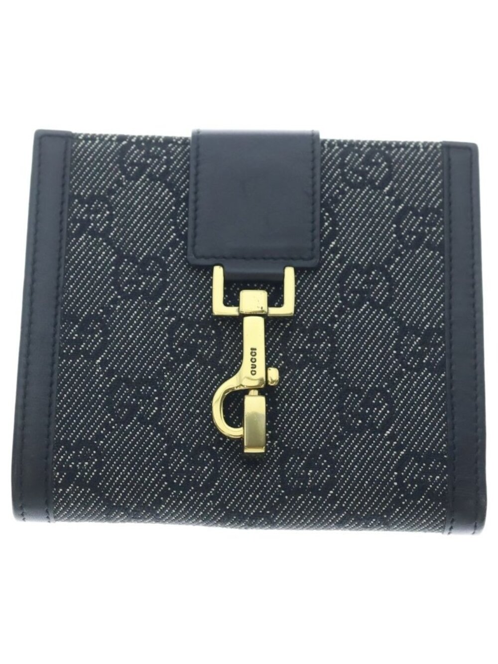 Gucci Jackie Bifold Wallet GG Canvas Gray Black